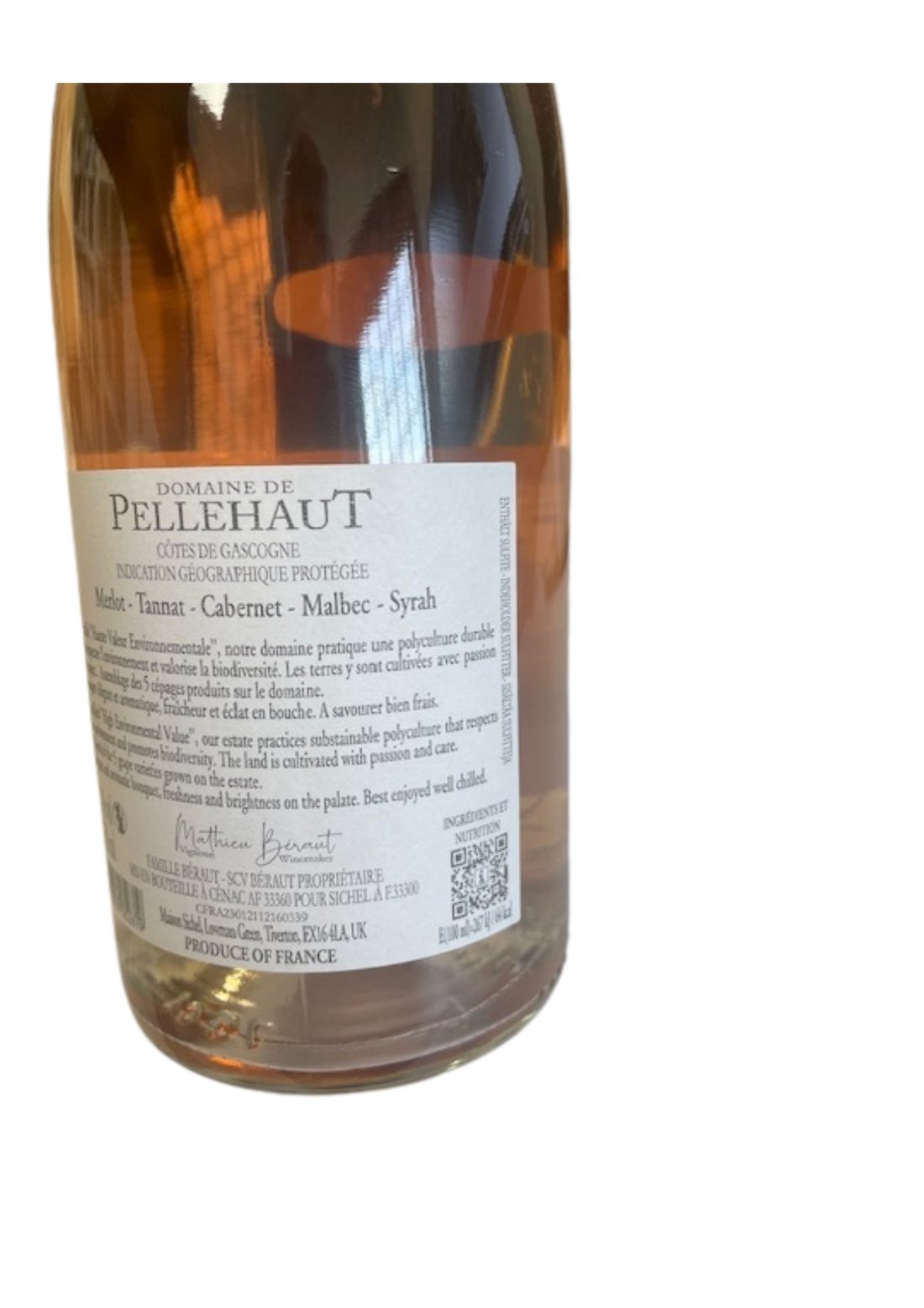 Harmonie de Gascogne Rosé Domaine de Pellehaut Rosevin